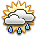 Rain, Scattered clouds 